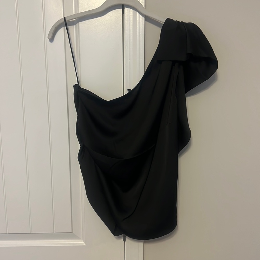 Express One Shoulder Black Top